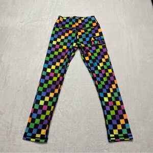 A for Adley Checkered Kids Leggings SZ 6